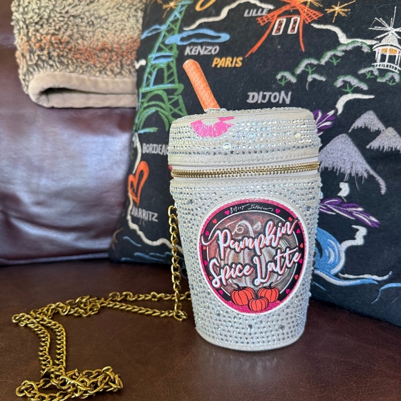 Betsey Johnson Pumpkin Spice Latte Bling Bag - Picture 1 of 2